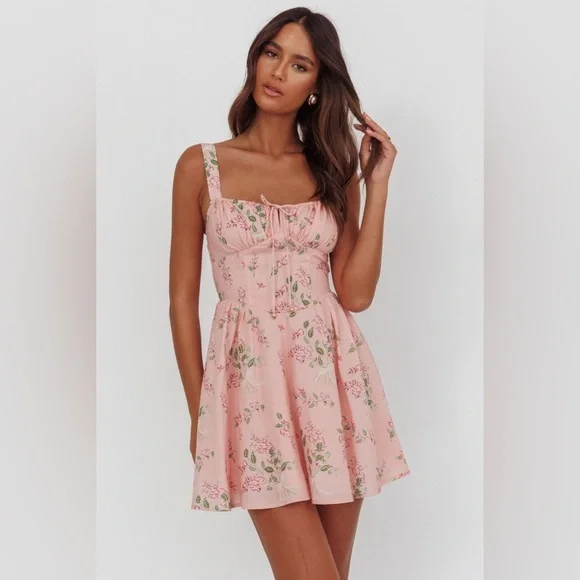 Brand new with tags Indikah size M Pink Floral Dress - Picture 2 of 6